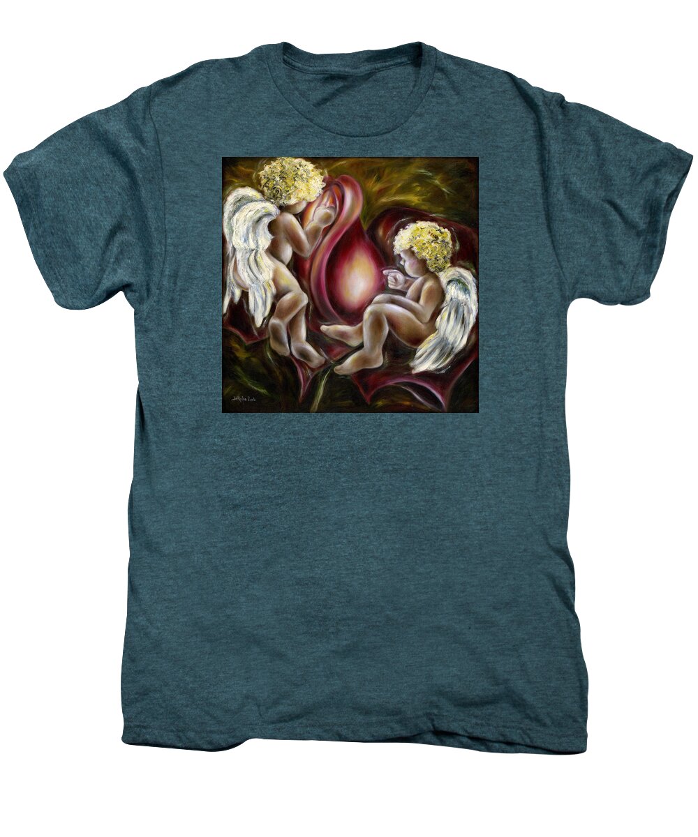 Angel Men's Premium T-Shirt featuring the painting Oh I thought This was a Cabbage. by Hiroko Sakai