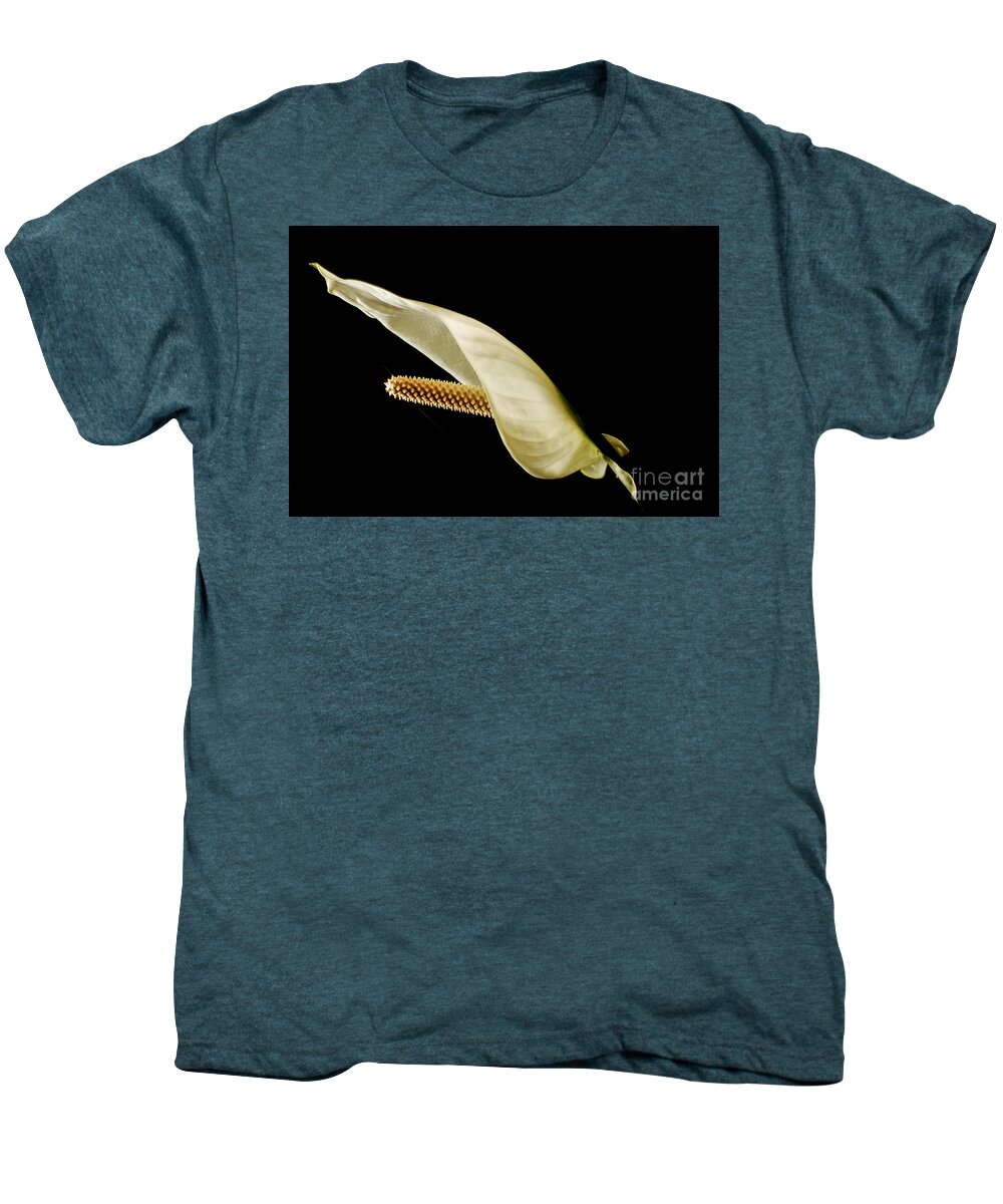Spathiphyllum Wallisii Men's Premium T-Shirt featuring the photograph PeACE 2 by Angela J Wright