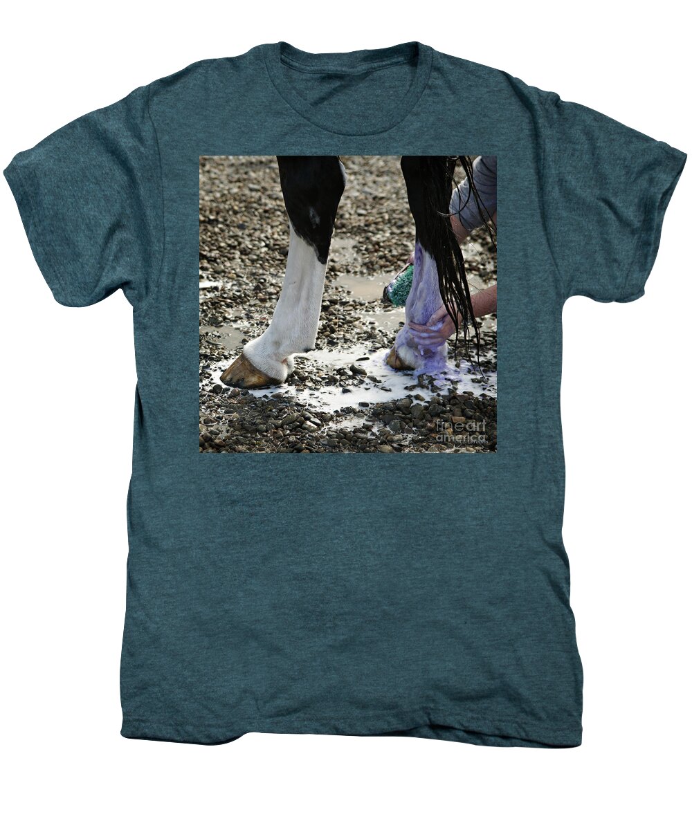 Horse Men's Premium T-Shirt featuring the photograph Purple and Green equals White by Carol Lynn Coronios