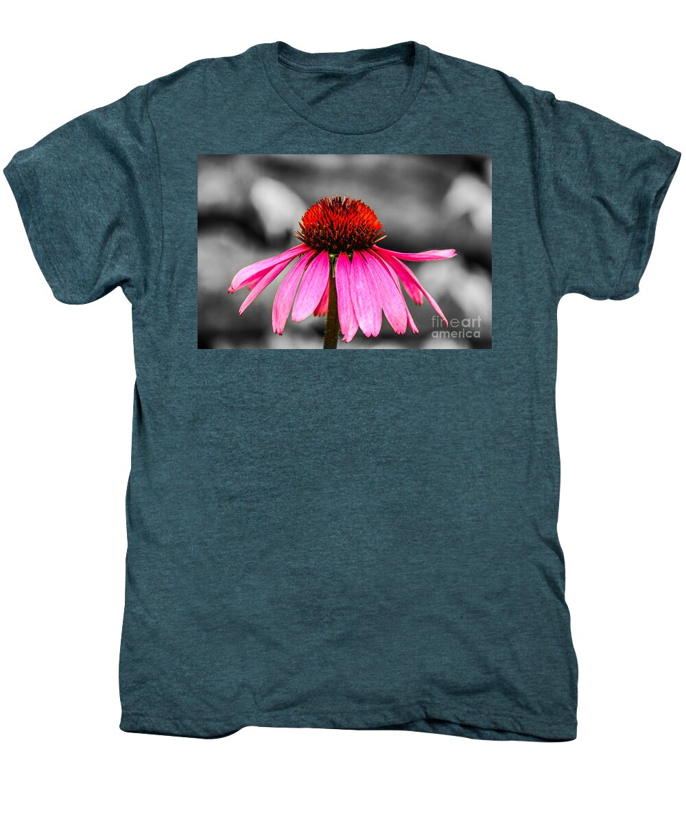 M C Story Men's Premium T-Shirt featuring the photograph Purple Coneflower - SC by Mary Carol Story