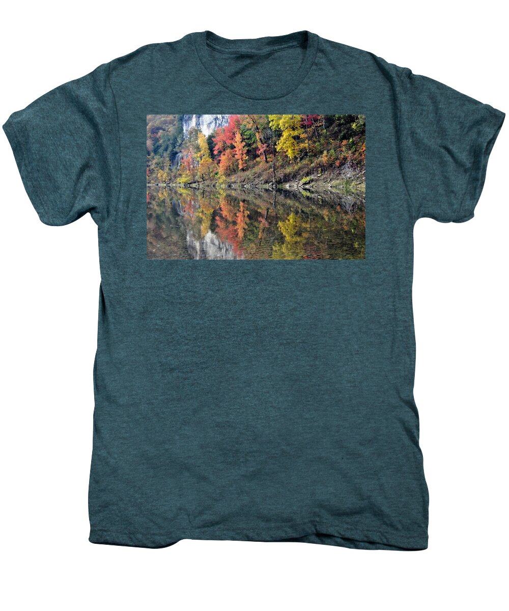 Buffalo River Men's Premium T-Shirt featuring the photograph Reflections on the Buffalo by Marty Koch