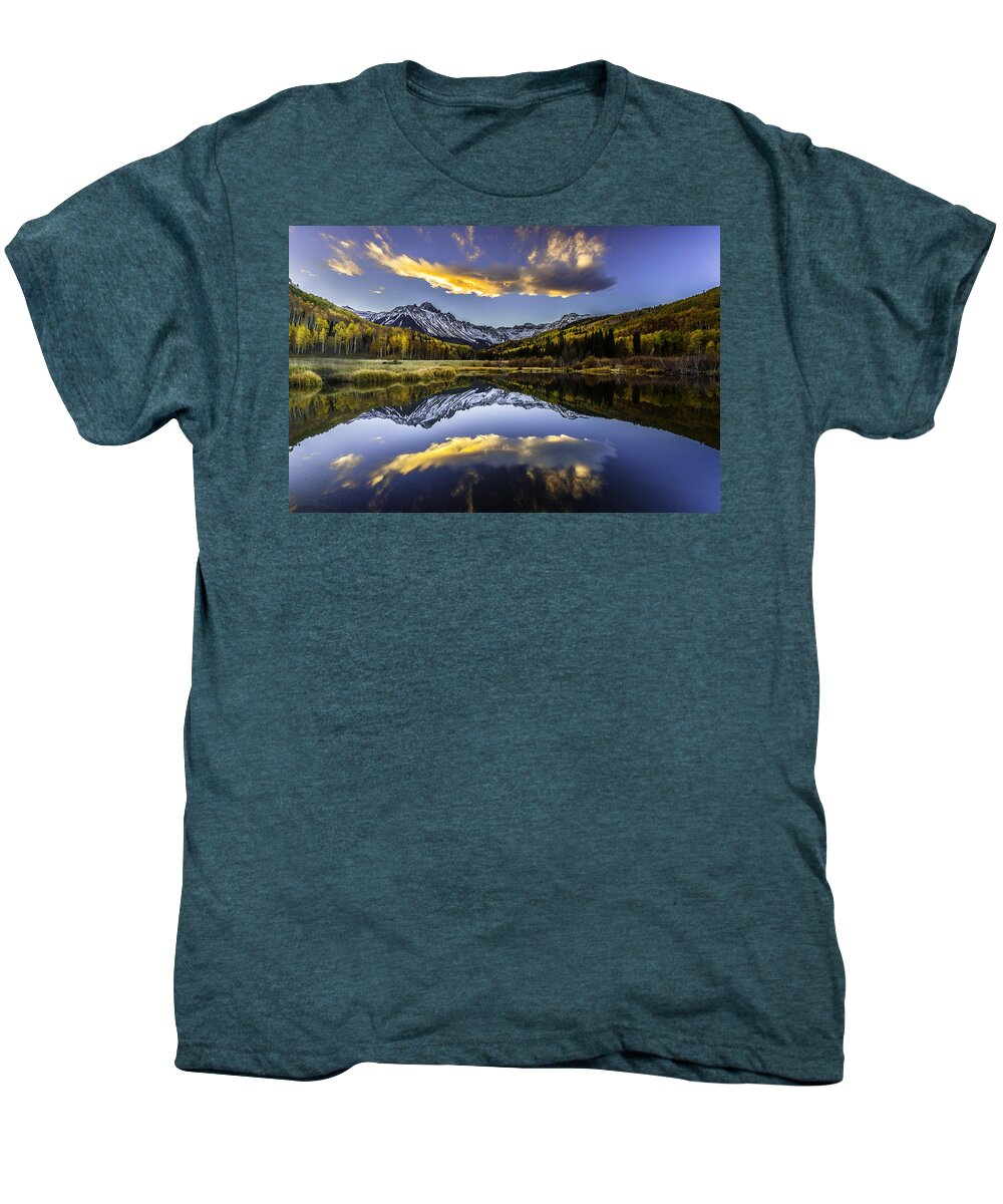 Nature Men's Premium T-Shirt featuring the photograph San Juan's Fire in the Sky by Steven Reed