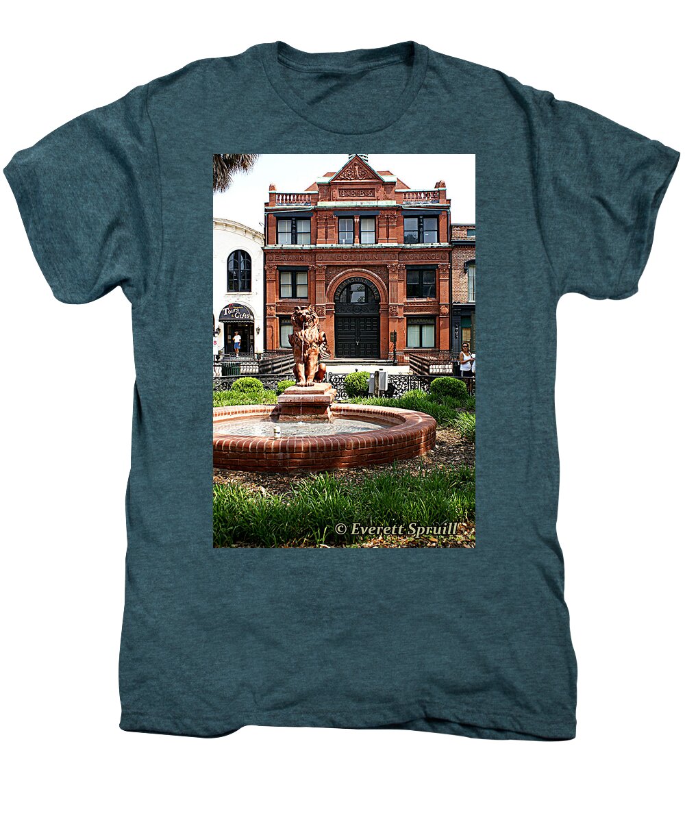 Everett Spruill Men's Premium T-Shirt featuring the photograph Savannah Cotton Exchange - a by Everett Spruill