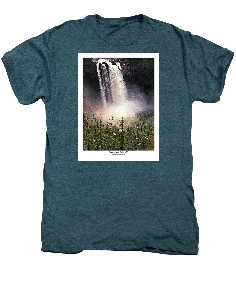 Water Fall Men's Premium T-Shirt featuring the photograph Snoqualmie Falls WA. by Kenneth De Tore