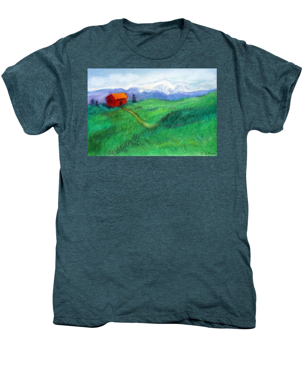 C Sitton Painting Paintings Men's Premium T-Shirt featuring the pastel Spring Day by C Sitton