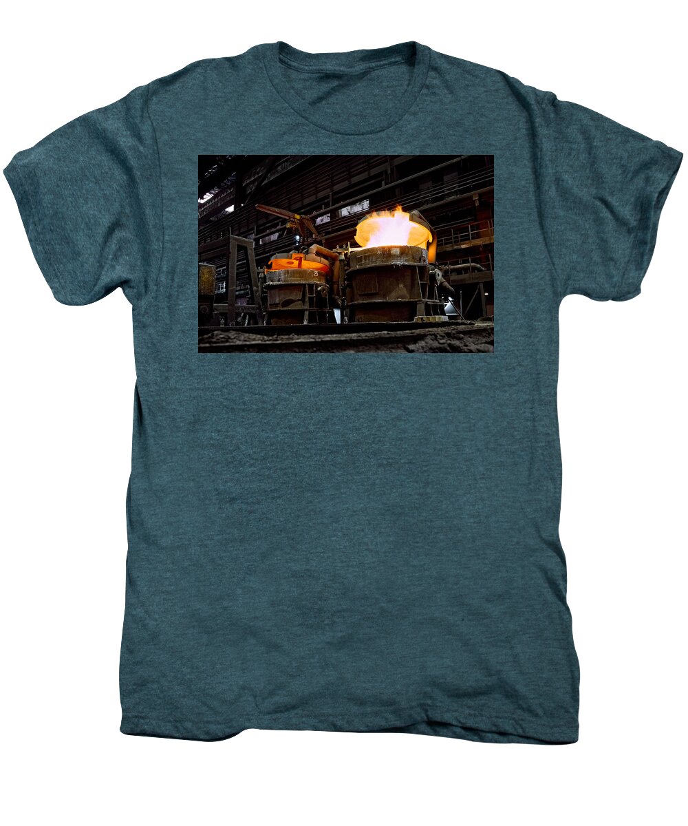 Blast Furnaces Men's Premium T-Shirt featuring the photograph Steel Industry in Smederevo. Serbia by Juan Carlos Ferro Duque