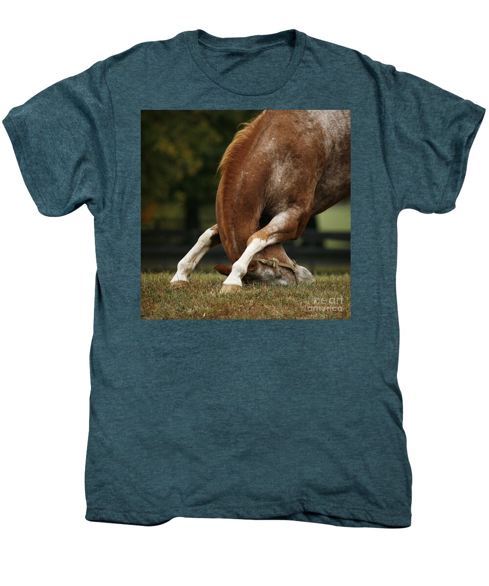Horse Men's Premium T-Shirt featuring the photograph Stretching My Neck by Carol Lynn Coronios