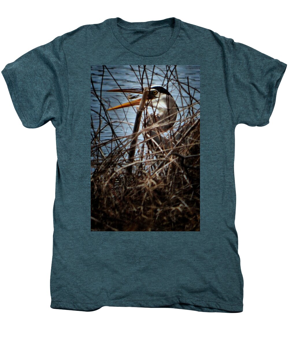 Heron Men's Premium T-Shirt featuring the photograph Sunday Brunch by Robert McCubbin