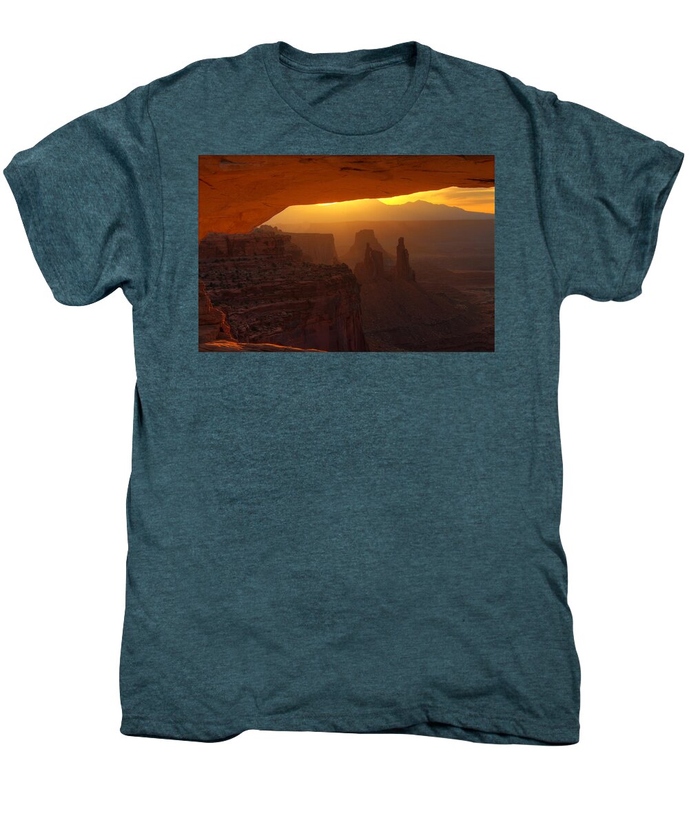 Arch Men's Premium T-Shirt featuring the photograph Sunrise at Mesa Arch 3 by Alan Ley
