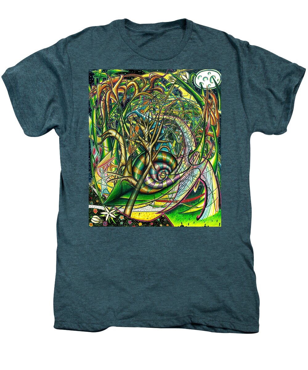 Chaos Men's Premium T-Shirt featuring the painting The Snail by Shawn Dall