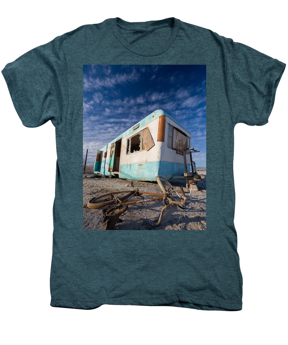Salton Sea Men's Premium T-Shirt featuring the photograph Theres my bike by Scott Campbell