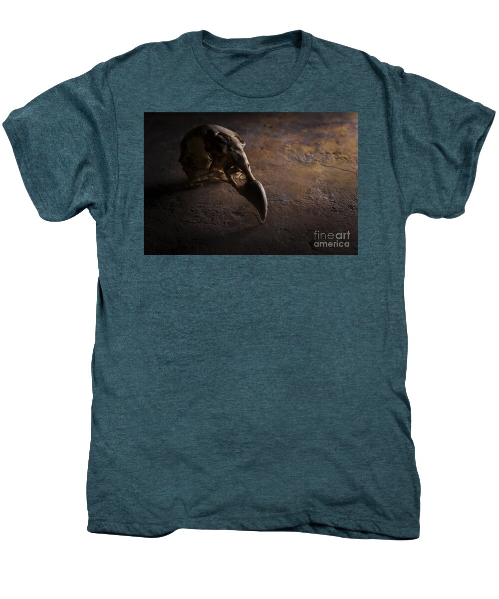 Vulture Men's Premium T-Shirt featuring the photograph Turkey Vulture Skull on Slate by Art Whitton