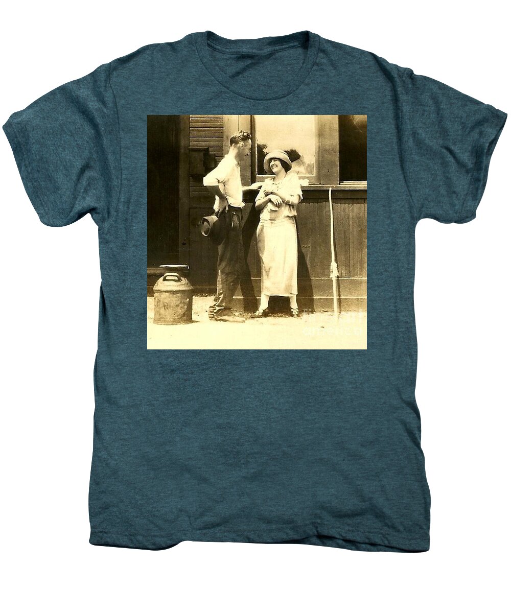 Nola Men's Premium T-Shirt featuring the photograph New Orleans Vintage Love In Memory Of My Deceased Grandfather From Ireland I Never Knew by Michael Hoard