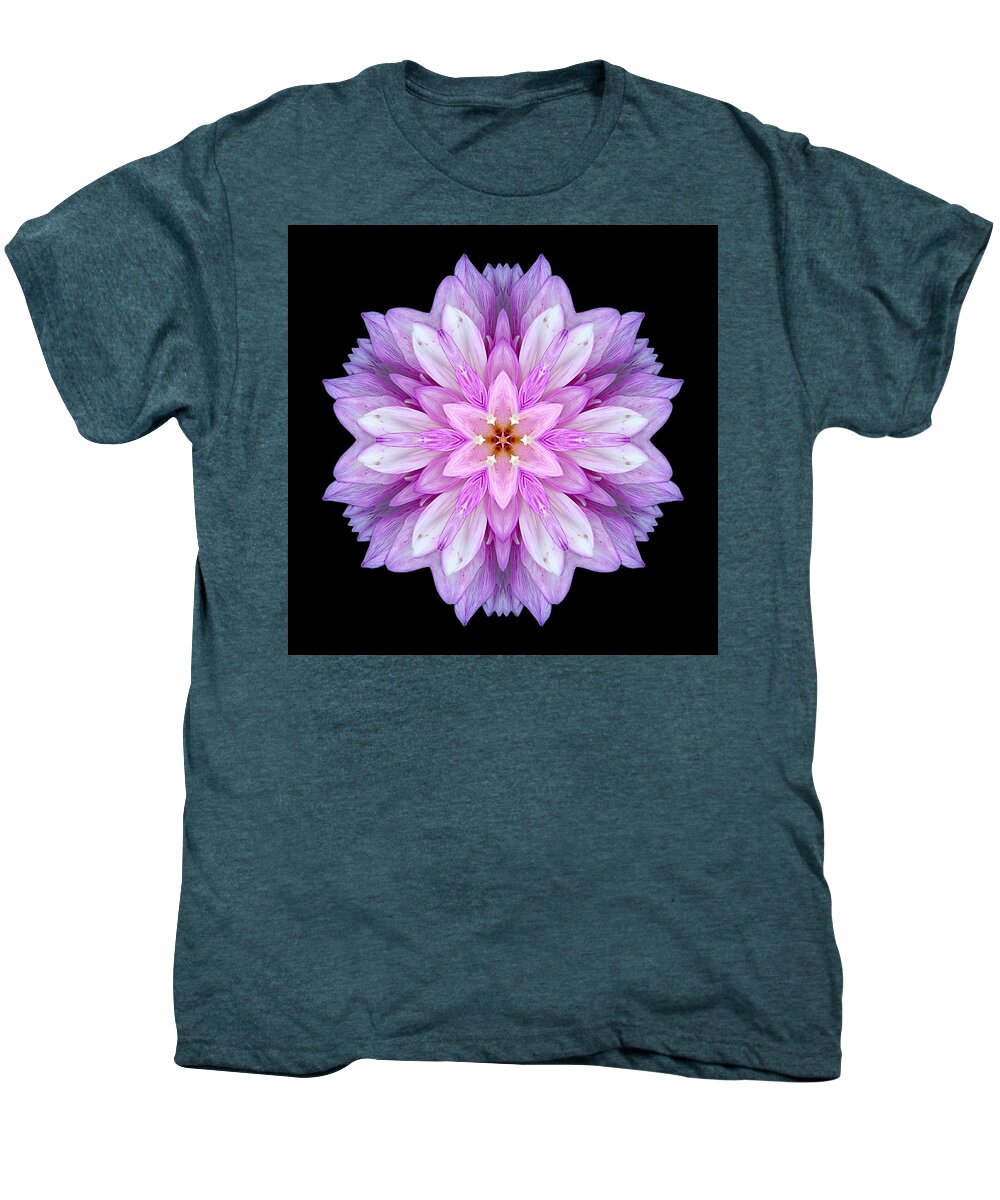 Flower Men's Premium T-Shirt featuring the photograph Violet Dahlia I Flower Mandala by David J Bookbinder