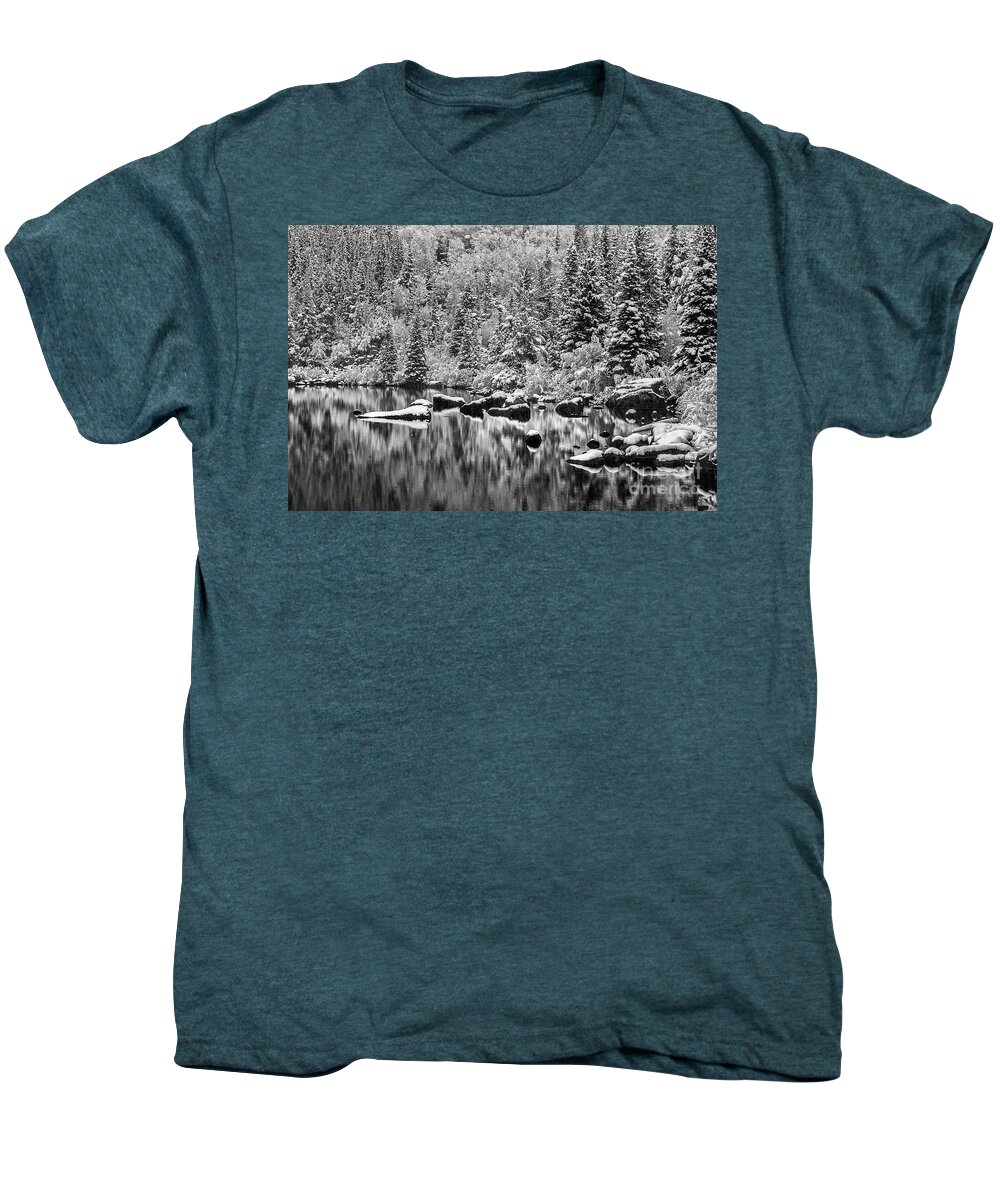 Nature Men's Premium T-Shirt featuring the photograph Winter Reflection by Steven Reed