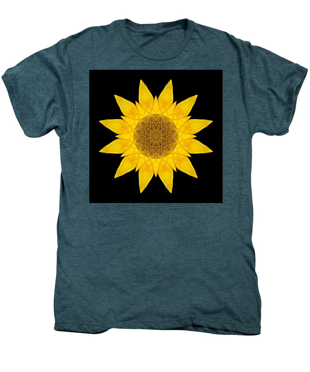 Flower Men's Premium T-Shirt featuring the photograph Yellow Sunflower X Flower Mandala by David J Bookbinder
