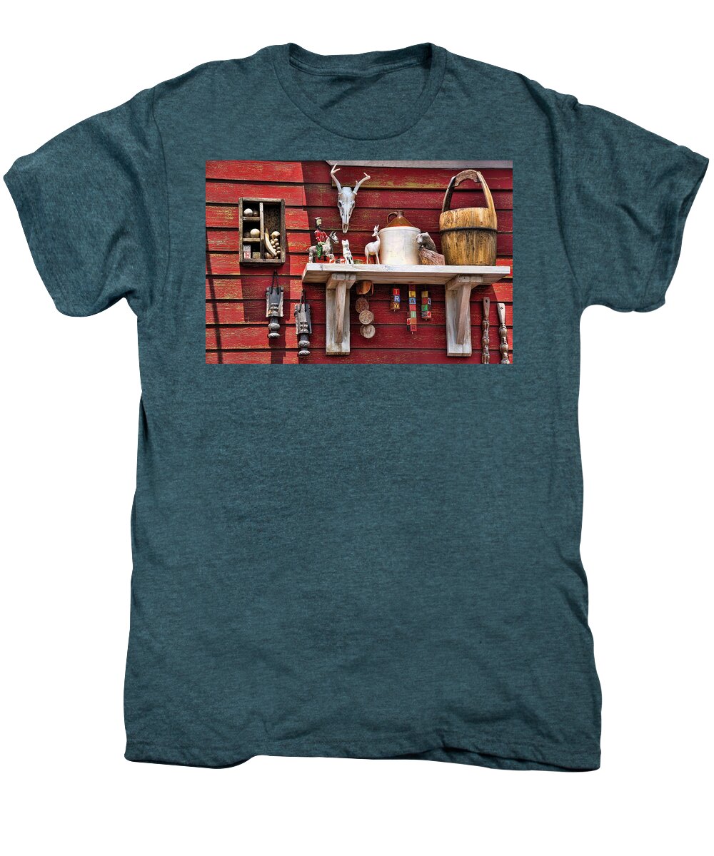 Still Life Men's Premium T-Shirt featuring the photograph Collection On The Barn by Jan Amiss Photography