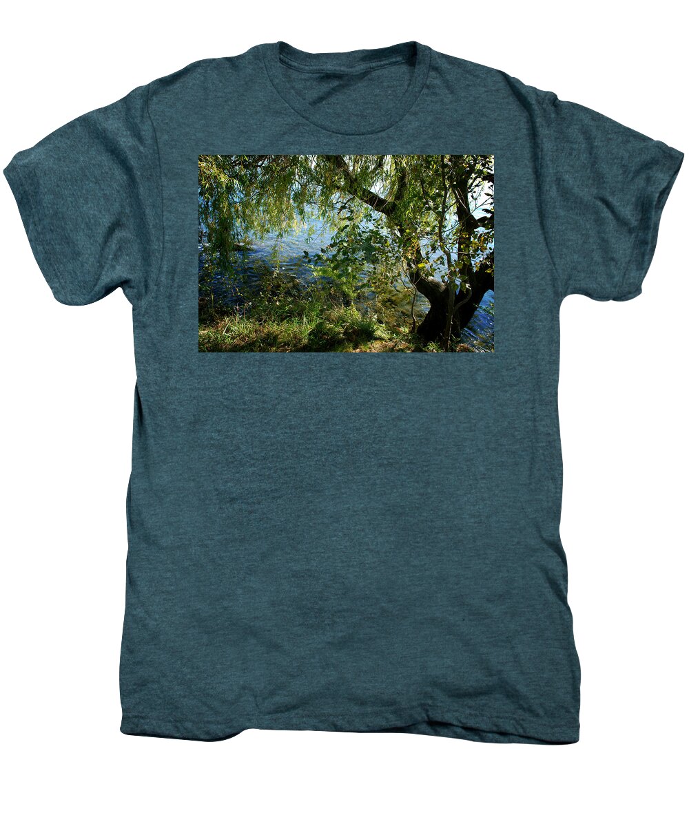Lake Men's Premium T-Shirt featuring the photograph Lakeside Tree by Kathleen Grace