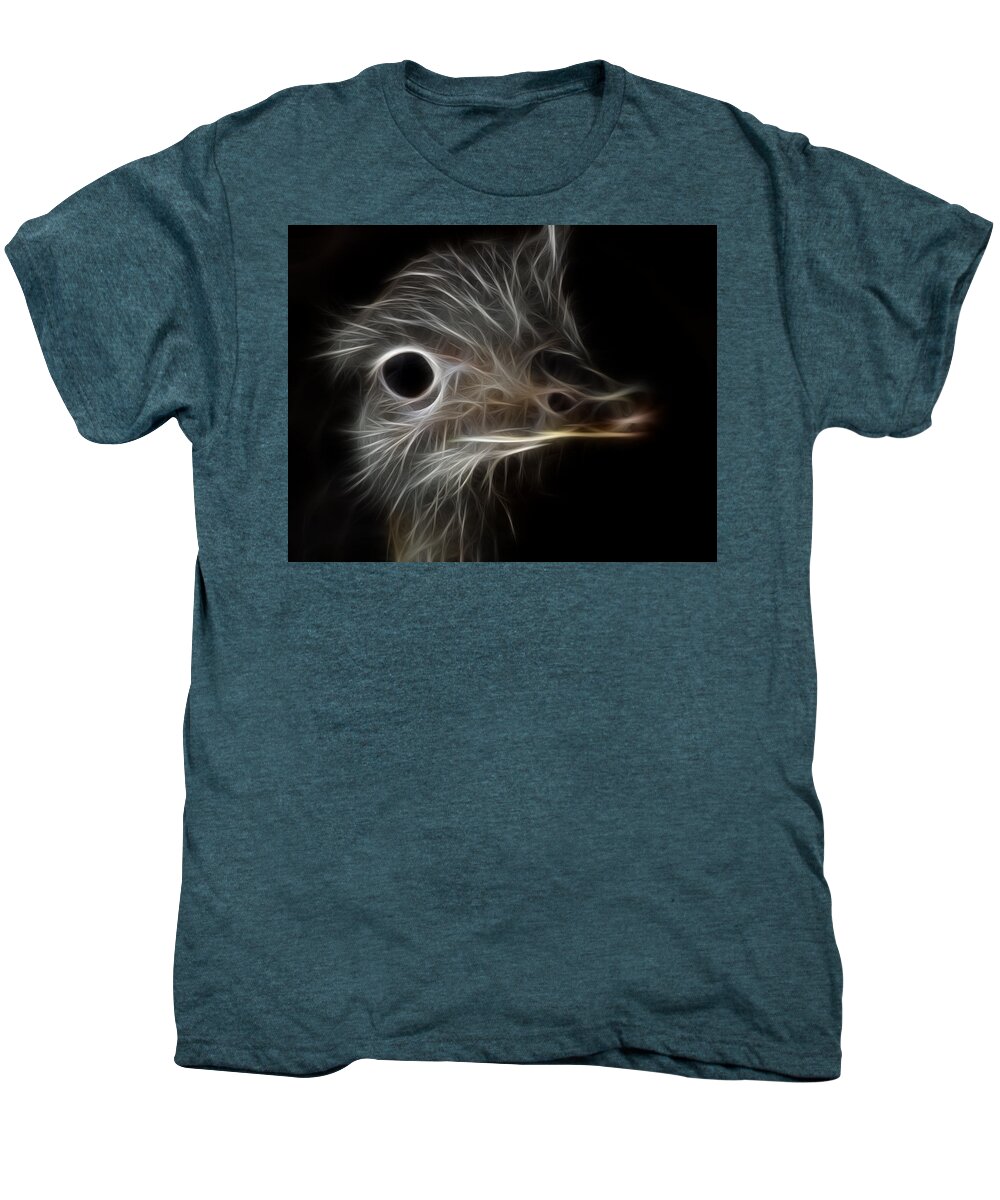Ostrich Fractalius Men's Premium T-Shirt featuring the photograph Ostrich Fractalius by Maggy Marsh