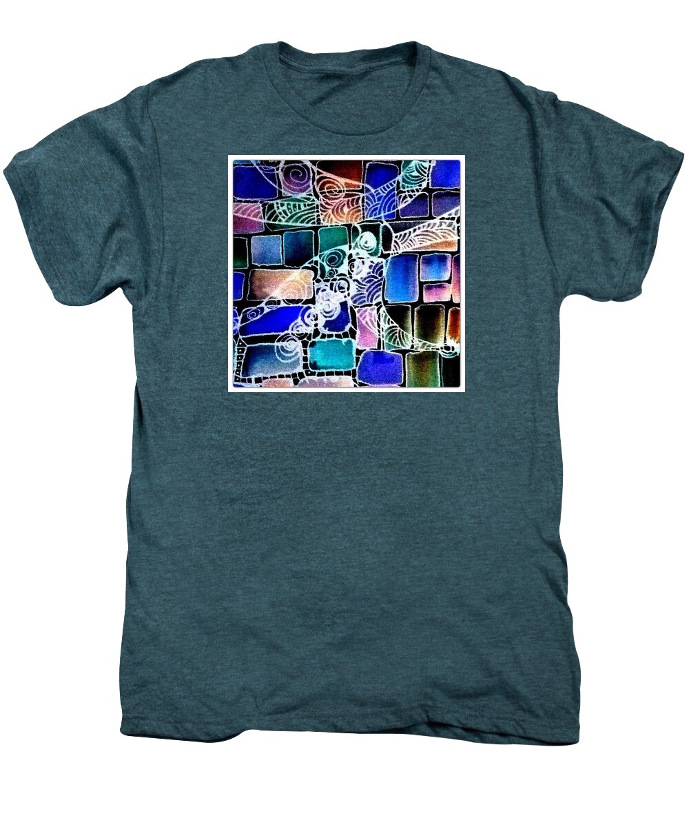 Art Men's Premium T-Shirt featuring the painting Painting The Old Bricks With Happiness by Sandra Lira