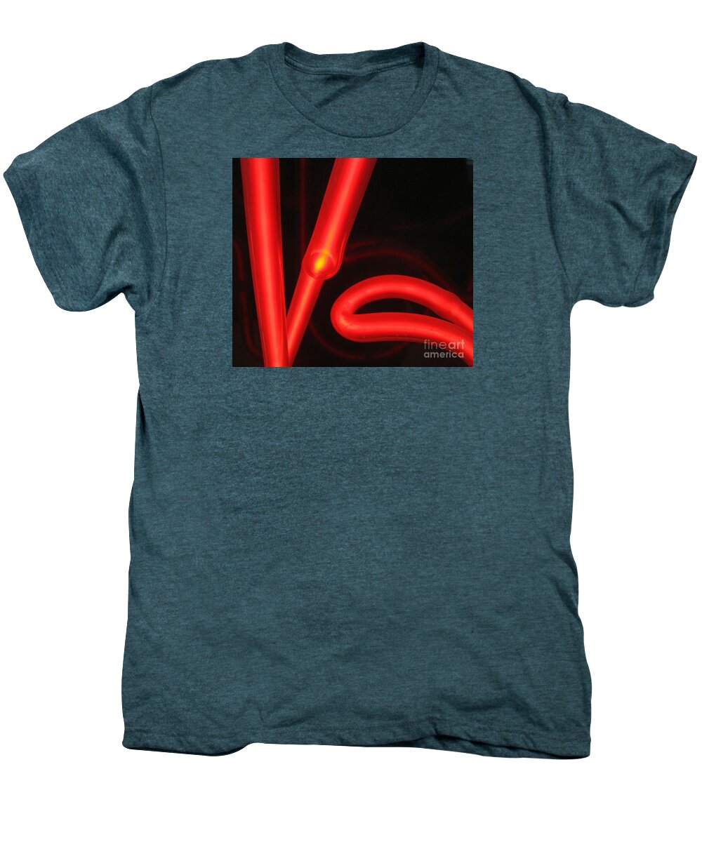 Neon Lights Men's Premium T-Shirt featuring the photograph Red Neon by John King I I I