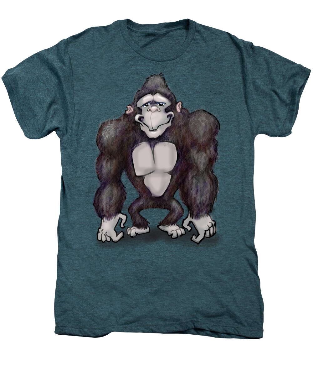 Gorilla Men's Premium T-Shirt featuring the digital art Gorilla #1 by Kevin Middleton