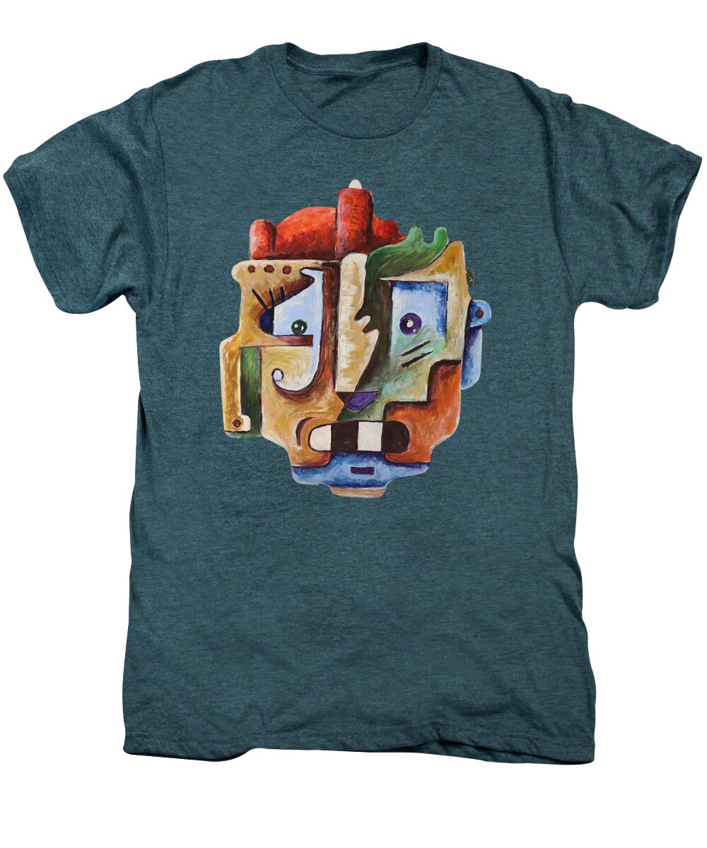 Surrealismo Men's Premium T-Shirt featuring the painting Surrealism Head by Sotuland Art