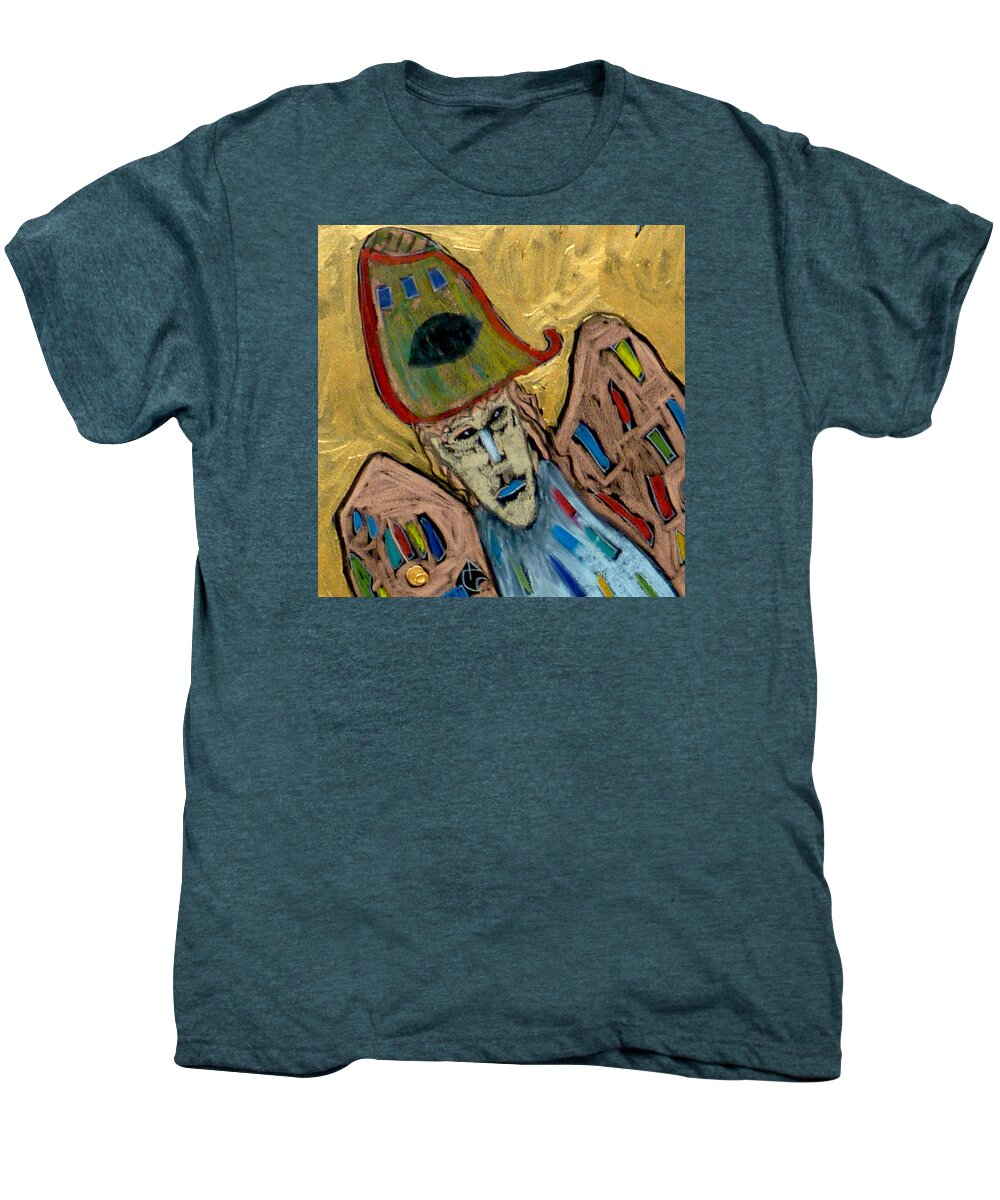 Michael Men's Premium T-Shirt featuring the painting Archangel Michael #3 by Clarity Artists