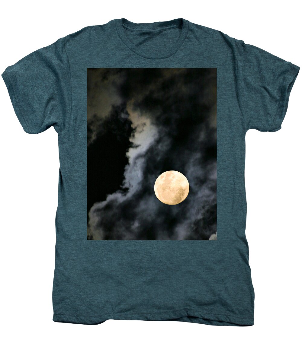Full Moon Men's Premium T-Shirt featuring the photograph An Evil Face in the Clouds by Kristin Elmquist