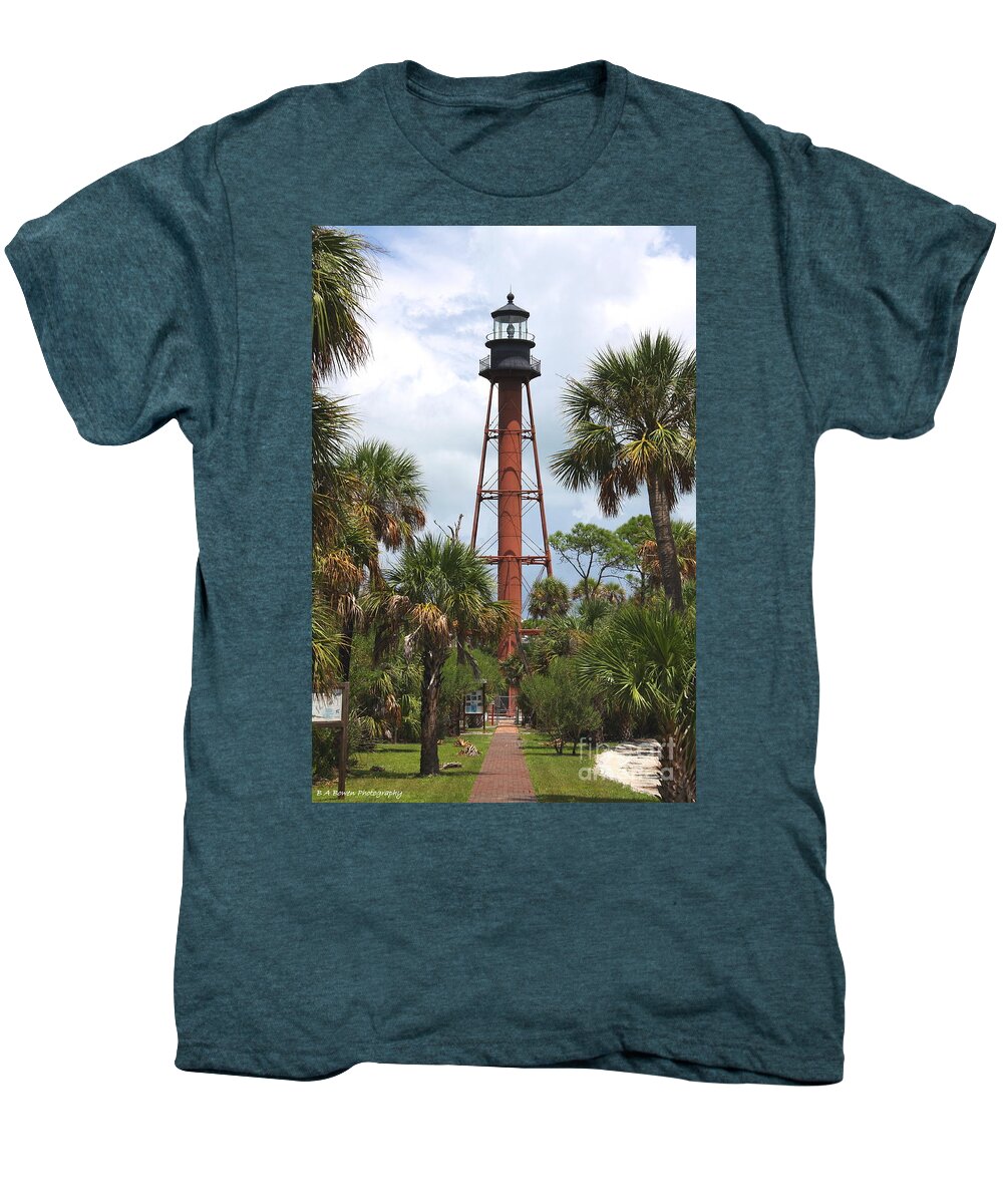 Lighthouse Men's Premium T-Shirt featuring the photograph Anclote Key Lighthouse by Barbara Bowen