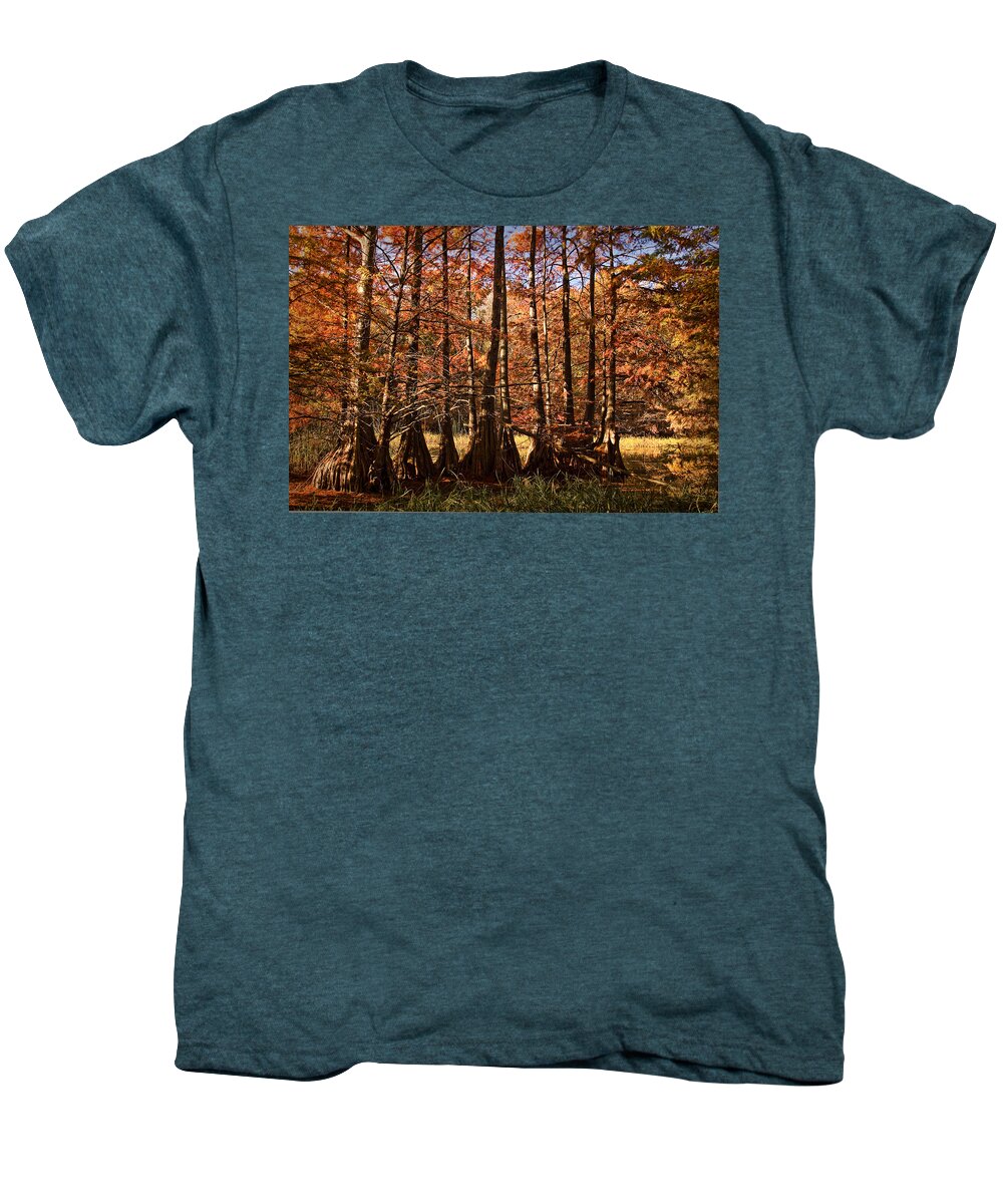 Autumn Men's Premium T-Shirt featuring the photograph Autumn Splendor at Lake Murray by Tamyra Ayles