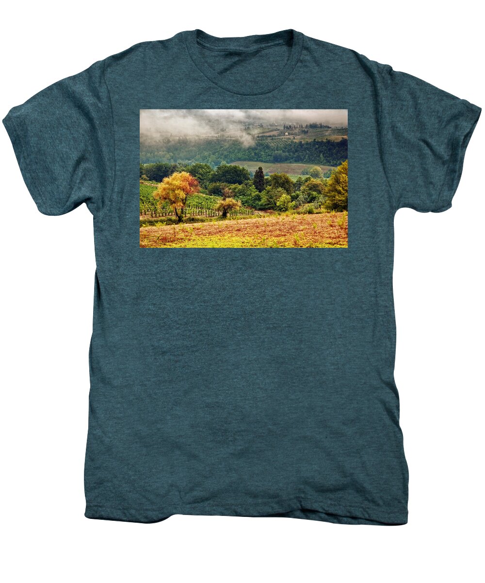 Fall Men's Premium T-Shirt featuring the photograph Autumnal hills by Silvia Ganora