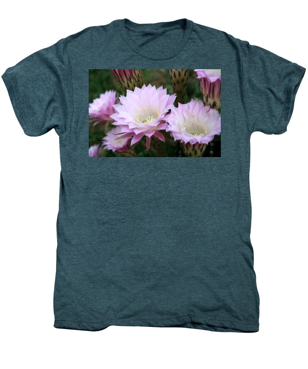Cactus Men's Premium T-Shirt featuring the photograph Cactus Lily Blooms by Marna Edwards Flavell
