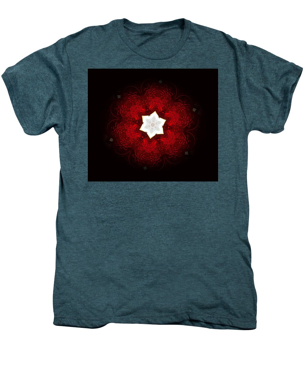 Fractal Men's Premium T-Shirt featuring the digital art Candy Apple Red by Danielle R T Haney