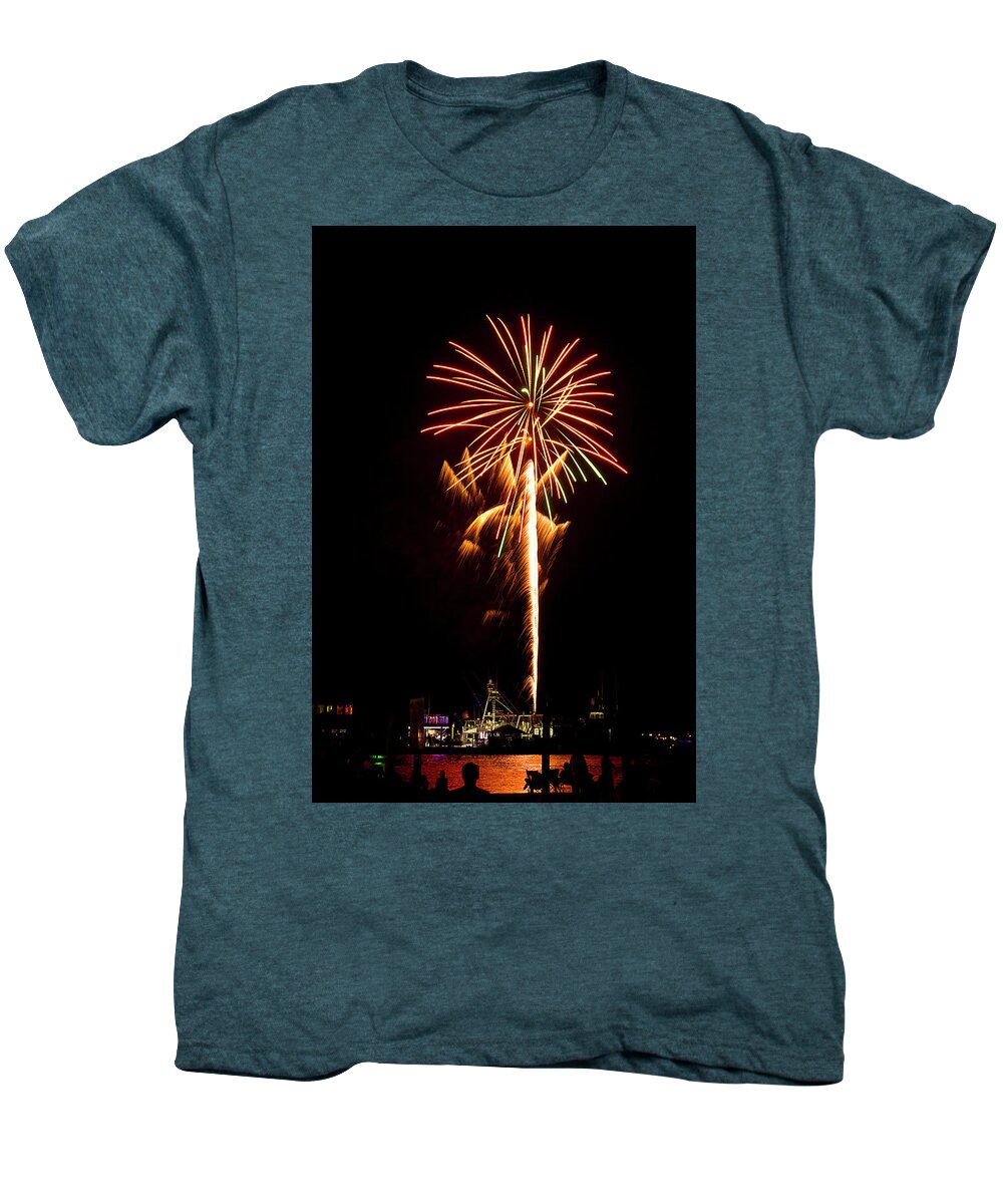 Fireworks Men's Premium T-Shirt featuring the photograph Celebration Fireworks by Bill Barber