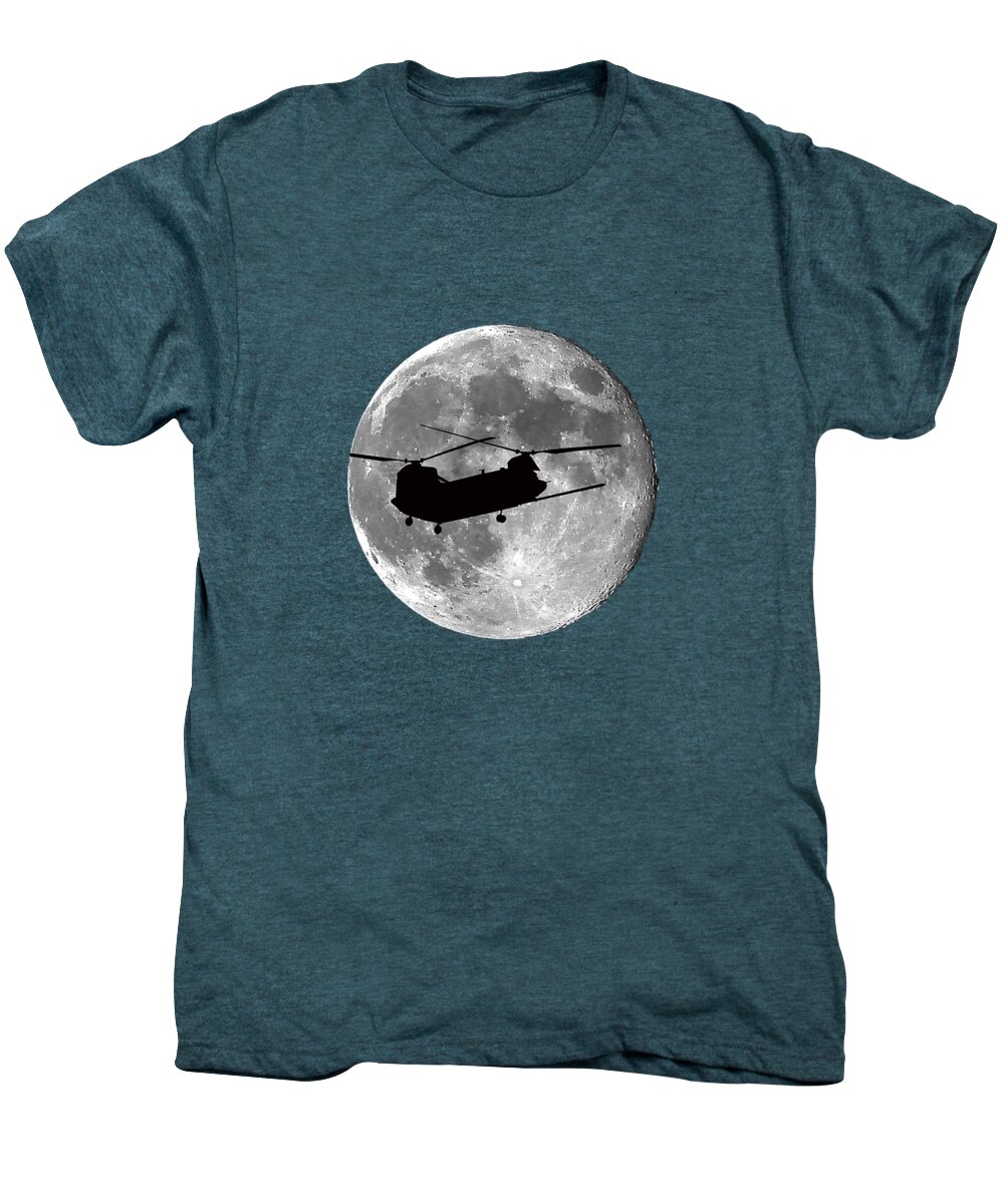 Chinook Men's Premium T-Shirt featuring the photograph Chinook Moon .png by Al Powell Photography USA