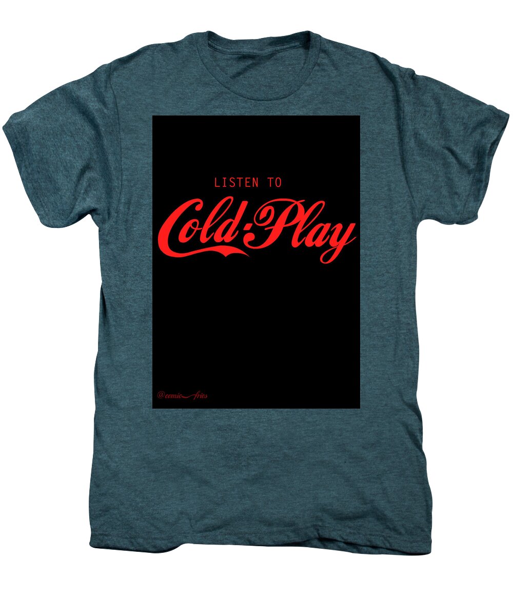 Coldplay Men's Premium T-Shirt featuring the digital art Coldplay by Poojit Rasalkar