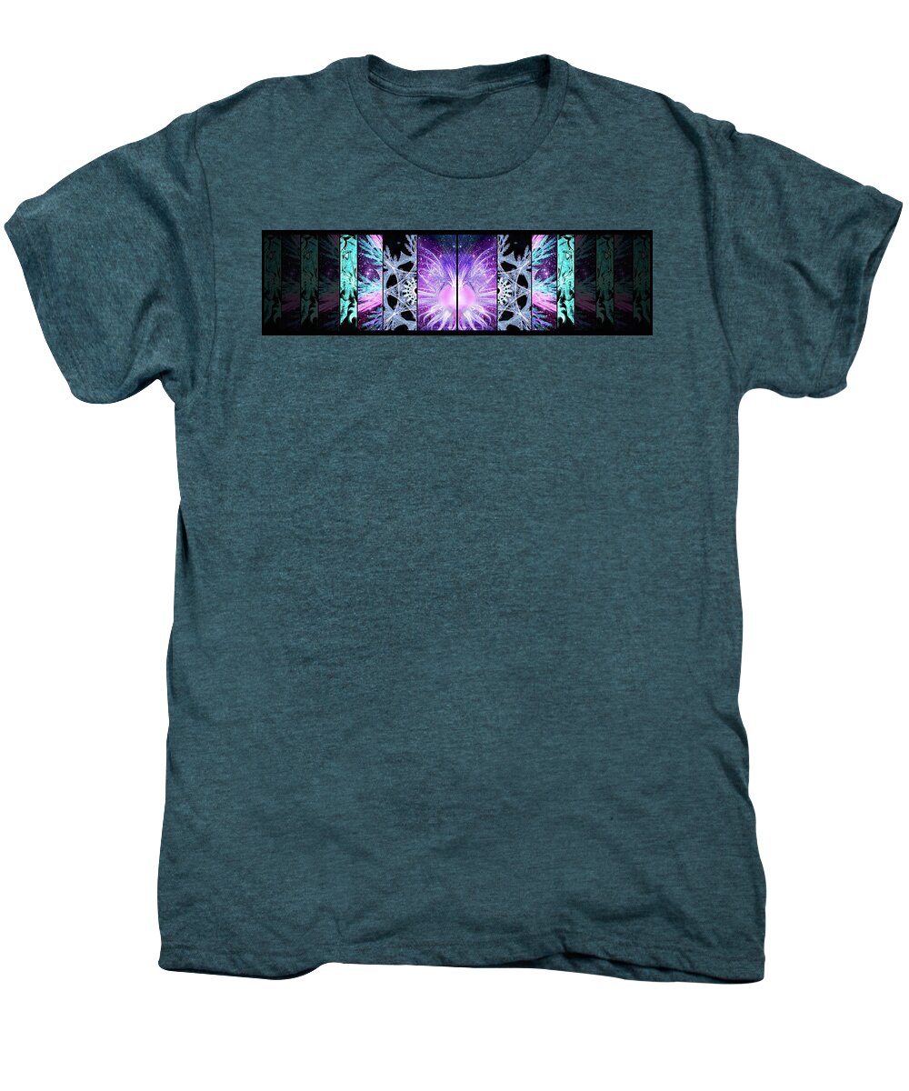 Collage Men's Premium T-Shirt featuring the mixed media Cosmic Collage Mosaic Left Mirrored by Shawn Dall