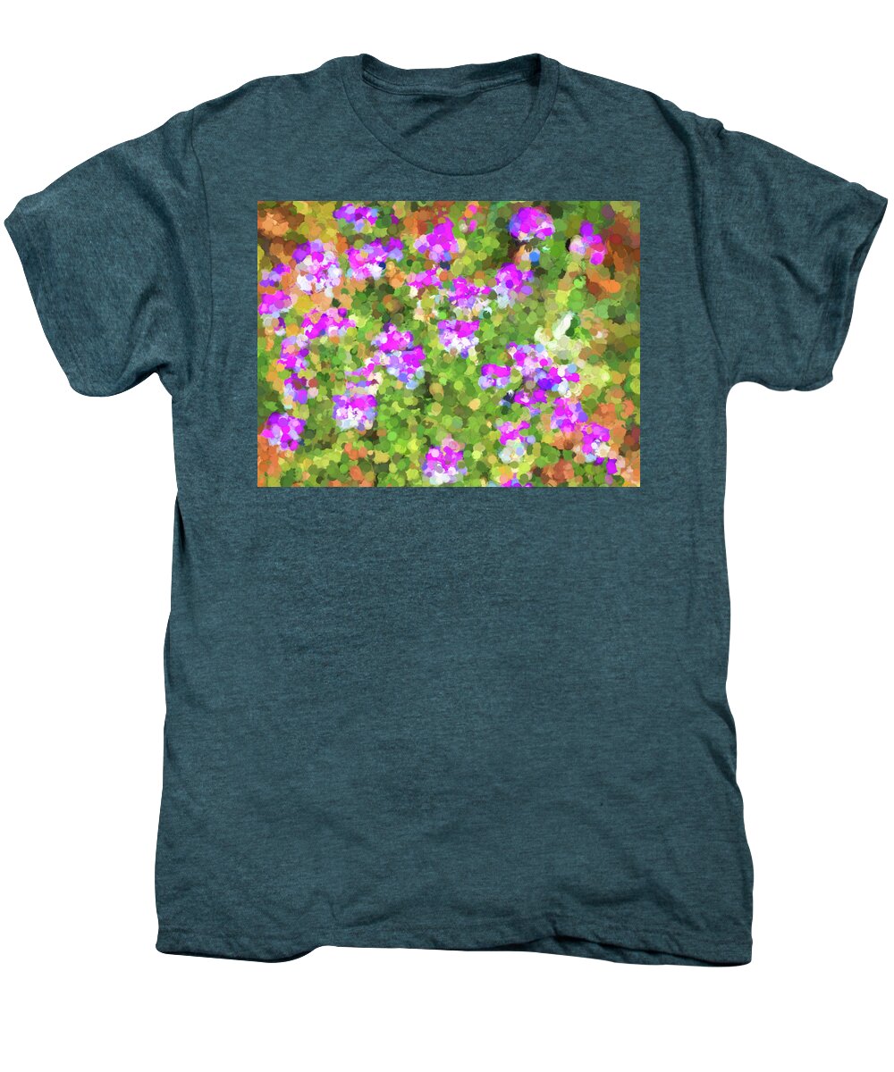 Abstract Men's Premium T-Shirt featuring the photograph Desert Flowers in Abstract by Penny Lisowski