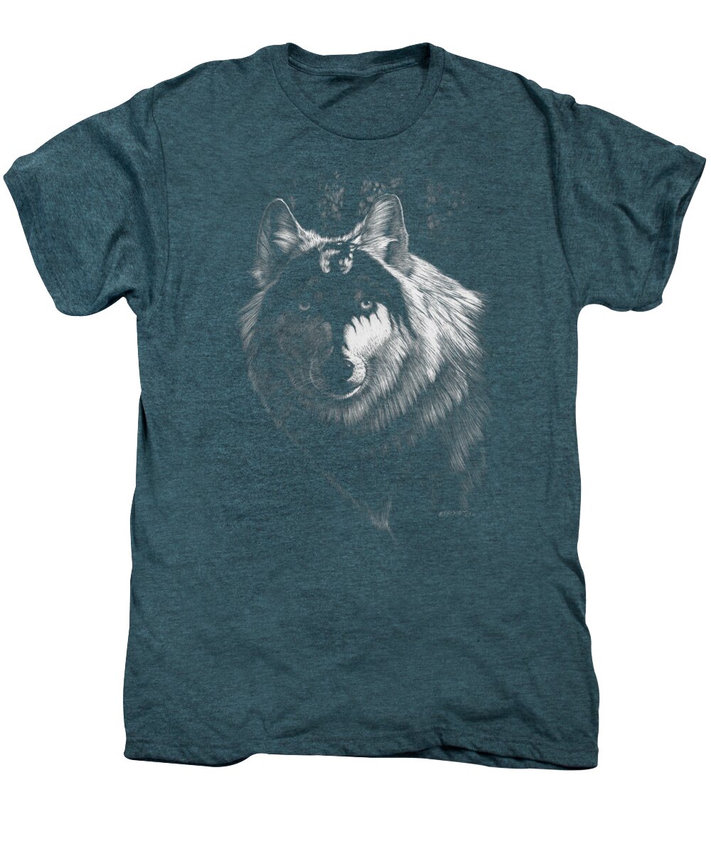 Dragon Men's Premium T-Shirt featuring the digital art Dragon Wolf t-shirt by Stanley Morrison