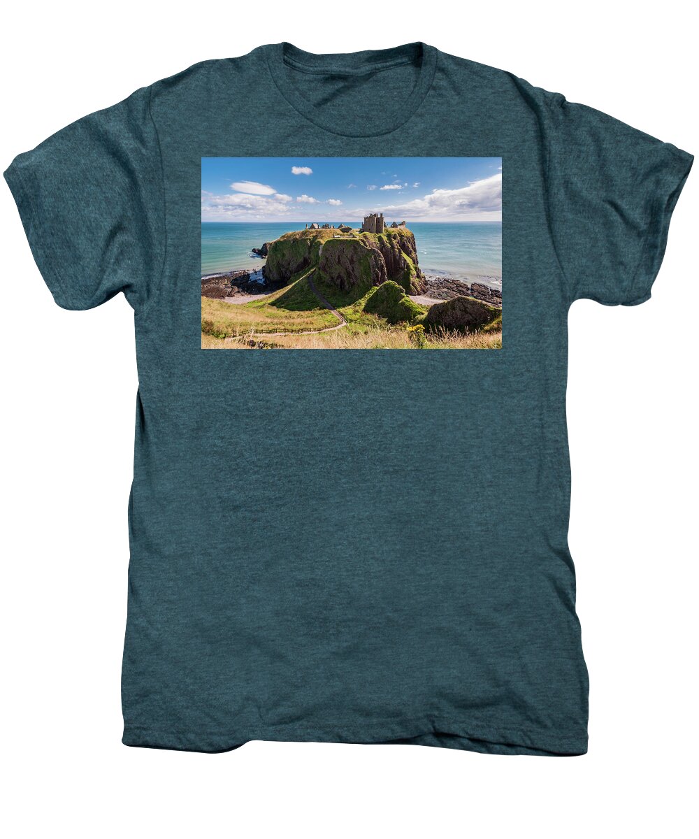 Landscape Men's Premium T-Shirt featuring the photograph Dunnotar Castle by Sergey Simanovsky