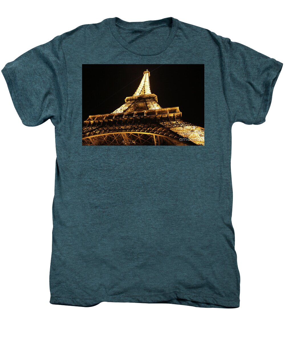 Photography Men's Premium T-Shirt featuring the photograph Eiffel Tower At Night by MGL Meiklejohn Graphics Licensing