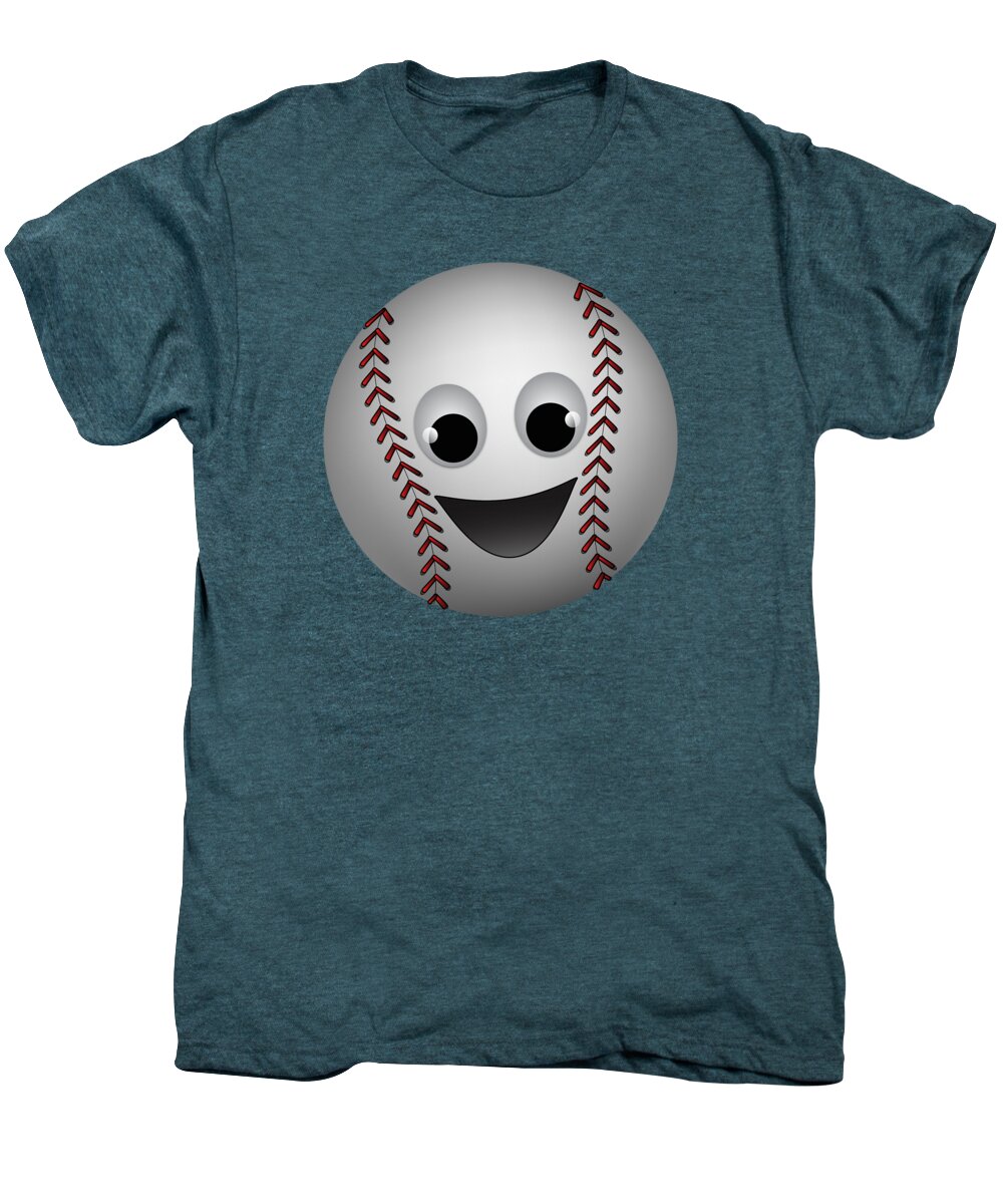 Baseball Men's Premium T-Shirt featuring the digital art Fun Baseball Character by MM Anderson
