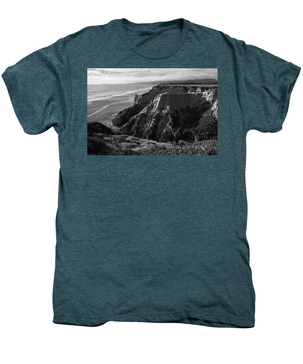 Half Moon Bay Men's Premium T-Shirt featuring the photograph Half Moon Bay II BW by David Gordon