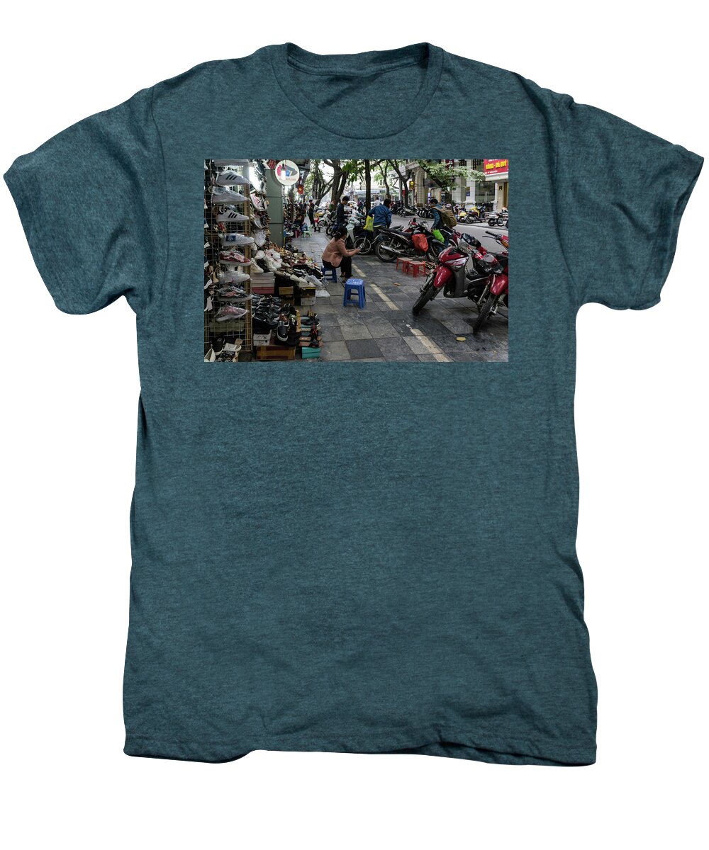 Hanoi Men's Premium T-Shirt featuring the photograph Hanoi Street Scene 1 by Steven Richman