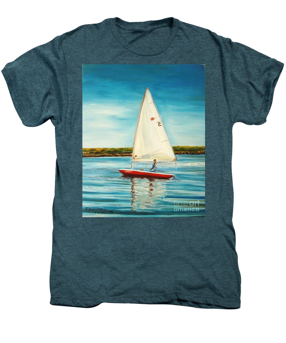 Water Men's Premium T-Shirt featuring the painting His Laser by Elizabeth Robinette Tyndall