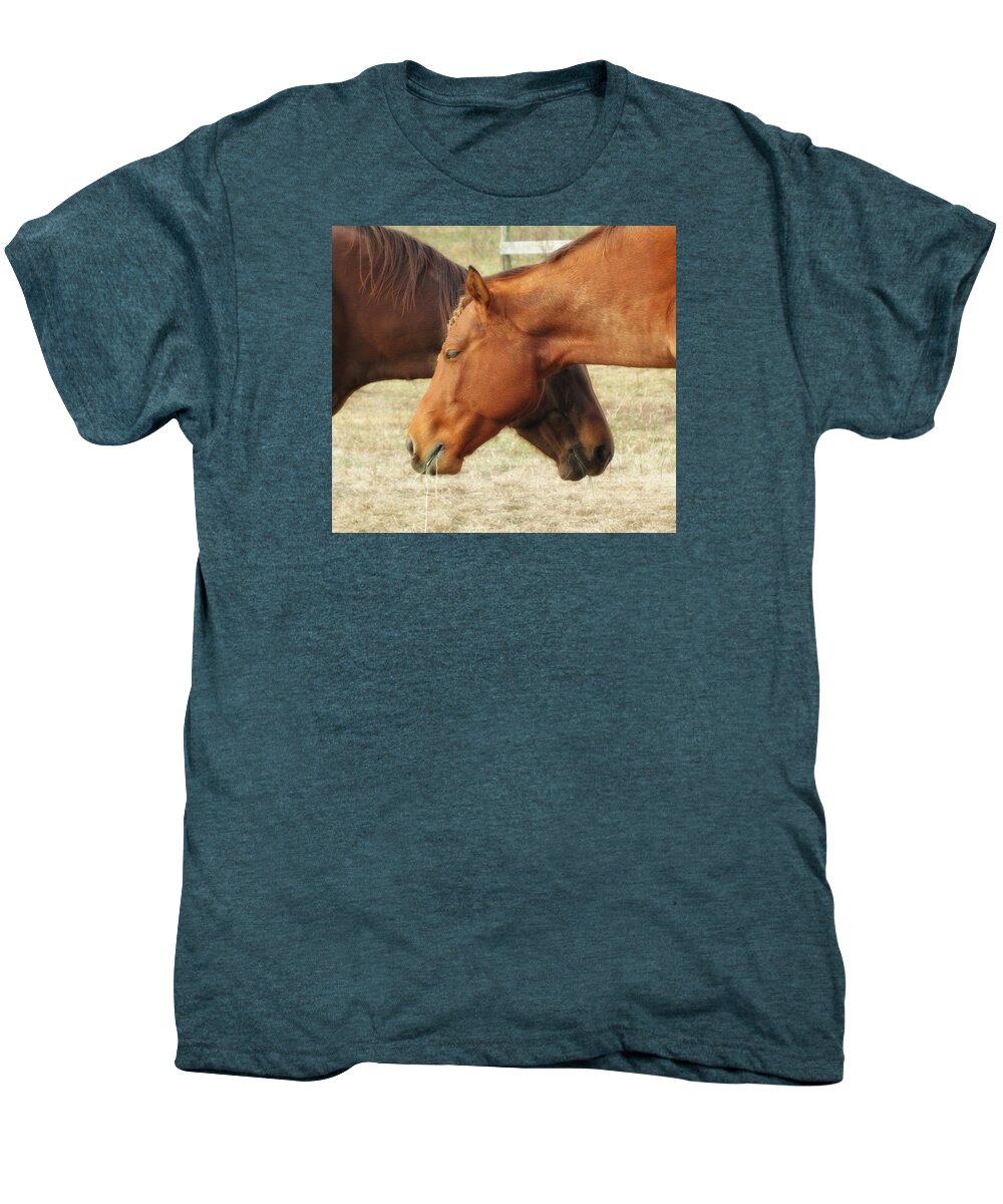 Animals Men's Premium T-Shirt featuring the photograph Horses in Sinc by MTBobbins Photography