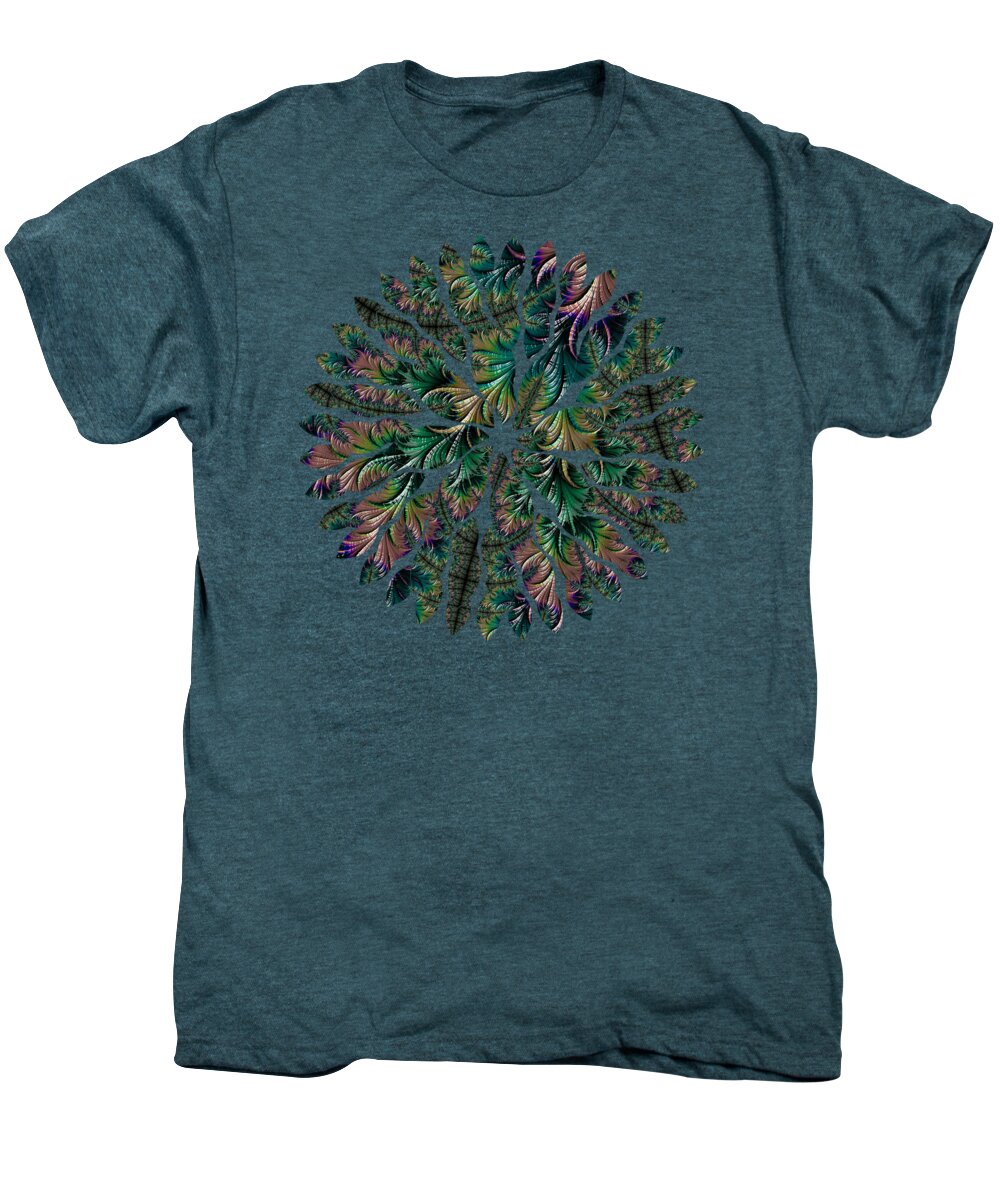 Iridescent Feathers Men's Premium T-Shirt featuring the digital art Iridescent Feathers by Becky Herrera