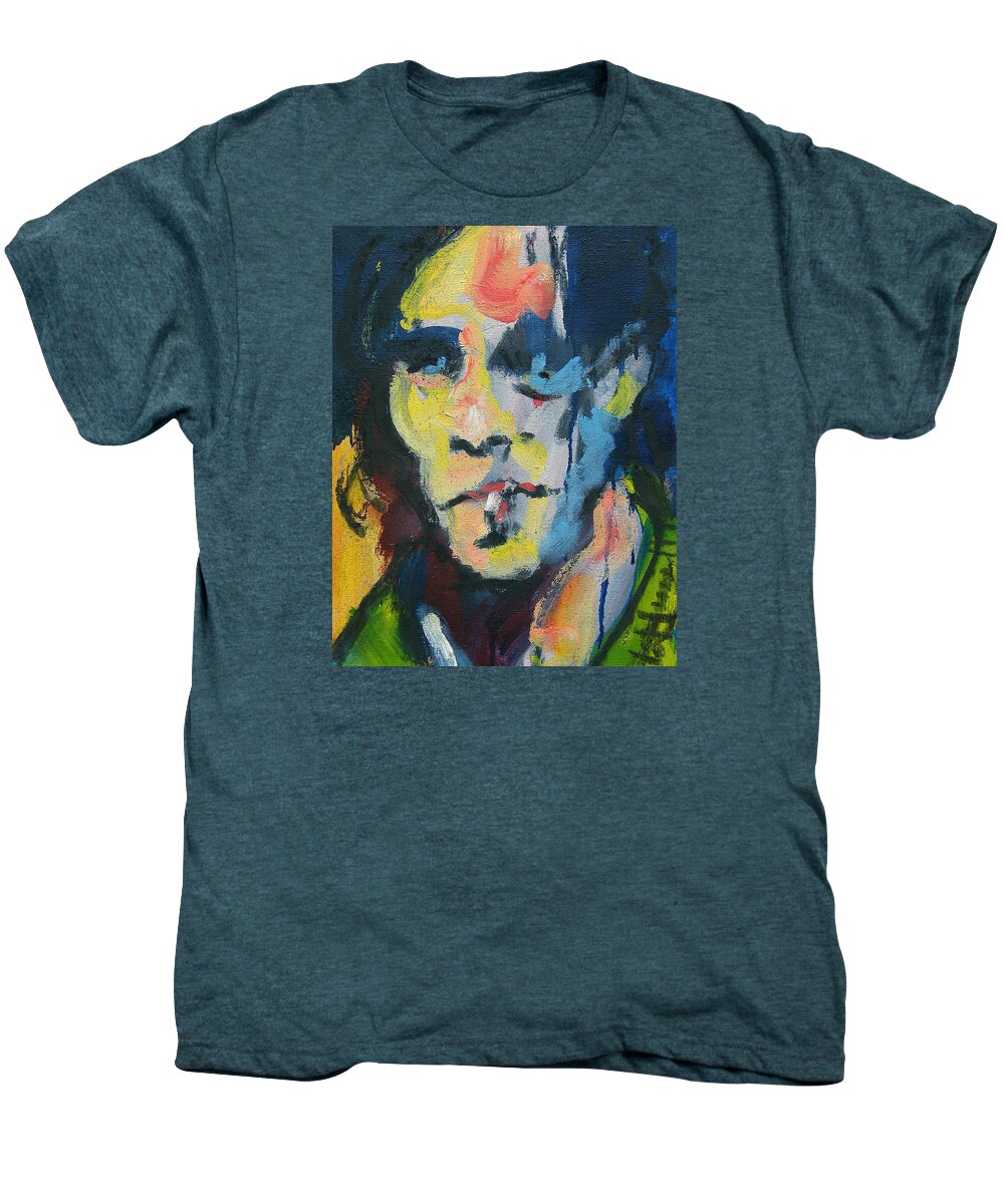 Painting Men's Premium T-Shirt featuring the painting Johnny by Les Leffingwell