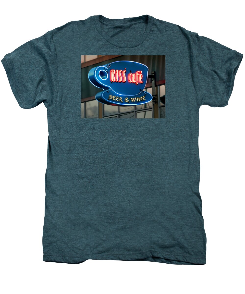 Urban Men's Premium T-Shirt featuring the photograph Kiss Cafe by Kathleen Grace